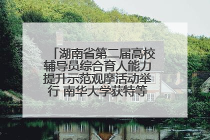 湖南省第二届高校辅导员综合育人能力提升示范观摩活动举行 南华大学获特等奖和一等奖
